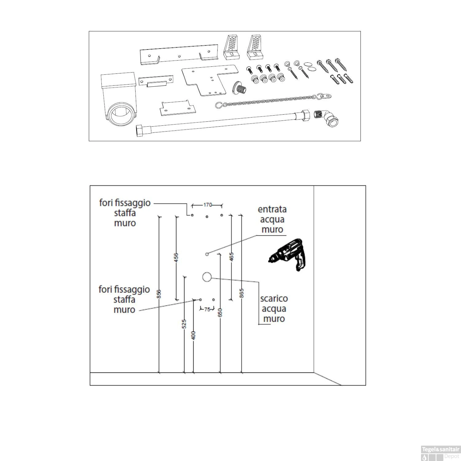 Urinoir Set Salenzi Hung Achterinlaat Mat Wit Met TECE Square Drukplaat Glas 5 Urinoir Set Salenzi Hung Achterinlaat Mat Wit Met TECE Square Drukplaat Glas - Afbeelding 5