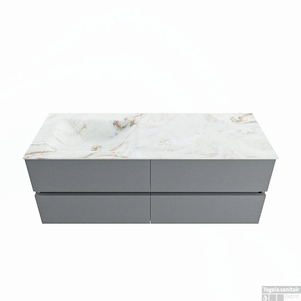 MONDIAZ VICA-DLUX 130cm Badmeubel Onderkast Plata 4 Lades. Inbouw Wastafel CLOUD Links Zonder Kraangat, Kleur Frappe. 1 MONDIAZ VICA-DLUX 130cm Badmeubel Onderkast Plata 4 Lades. Inbouw Wastafel CLOUD Links Zonder Kraangat, Kleur Frappe.