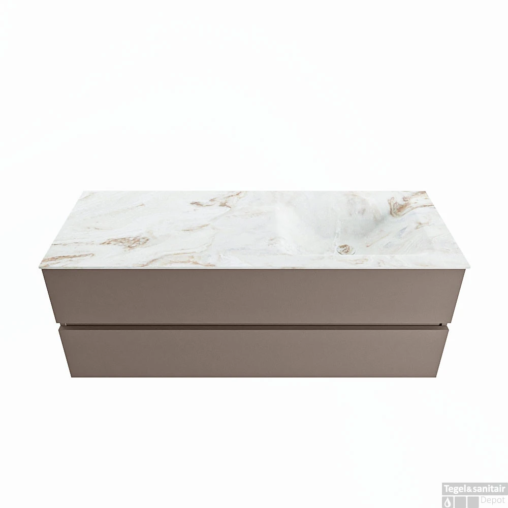 MONDIAZ VICA-DLUX 130cm Badmeubel Onderkast Smoke 2 Lades. Inbouw Wastafel CLOUD Rechts Zonder Kraangat, Kleur Frappe. 1 MONDIAZ VICA-DLUX 130cm Badmeubel Onderkast Smoke 2 Lades. Inbouw Wastafel CLOUD Rechts Zonder Kraangat, Kleur Frappe.