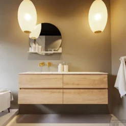 MONDIAZ VICA-DLUX 150cm Badmeubel Onderkast Washed Oak 4 Lades. Inbouw Wastafel CLOUD Links Zonder Kraangat, Kleur Frappe, En Spiegel Model SPOT 15 MONDIAZ VICA-DLUX 150cm Badmeubel Onderkast Washed Oak 4 Lades. Inbouw Wastafel CLOUD Links Zonder Kraangat, Kleur Frappe, En Spiegel Model SPOT -Zalig Baden Verkoopwinkel vica dluxe inbouw cloud frappe washed oak front2 0056