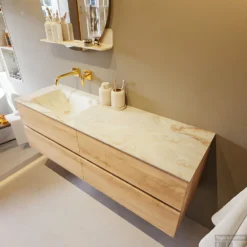 MONDIAZ VICA-DLUX 150cm Badmeubel Onderkast Washed Oak 4 Lades. Inbouw Wastafel CLOUD Links Zonder Kraangat, Kleur Frappe, En Spiegel Model SPOT 11 MONDIAZ VICA-DLUX 150cm Badmeubel Onderkast Washed Oak 4 Lades. Inbouw Wastafel CLOUD Links Zonder Kraangat, Kleur Frappe, En Spiegel Model SPOT -Zalig Baden Verkoopwinkel vica dluxe inbouw cloud frappe washed oak side1 0056 12507514521948