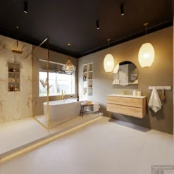 MONDIAZ VICA-DLUX 100cm Badmeubel Onderkast Washed Oak 2 Lades. Inbouw Wastafel CLOUD Links 1 Kraangat, Kleur Frappe, En Spiegel Model SPOT -Zalig Baden Verkoopwinkel vica dluxe inbouw cloud frappe washed oak totaal 0012 12507514521828