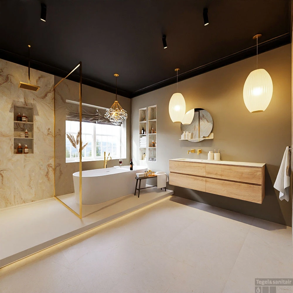 MONDIAZ VICA-DLUX 150cm Badmeubel Onderkast Washed Oak 4 Lades. Inbouw Wastafel CLOUD Links Zonder Kraangat, Kleur Frappe, En Spiegel Model SPOT 8 MONDIAZ VICA-DLUX 150cm Badmeubel Onderkast Washed Oak 4 Lades. Inbouw Wastafel CLOUD Links Zonder Kraangat, Kleur Frappe, En Spiegel Model SPOT - Afbeelding 8