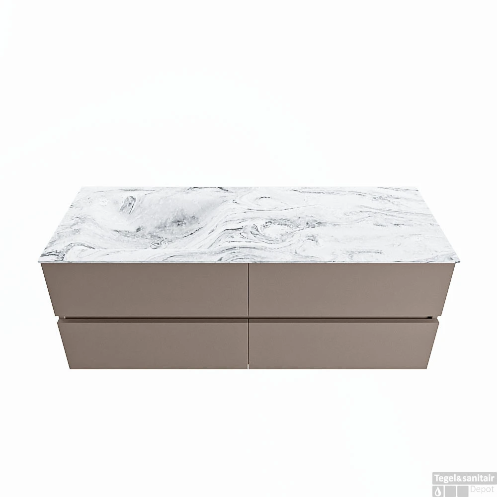 MONDIAZ VICA-DLUX 130cm Badmeubel Onderkast Smoke 4 Lades. Inbouw Wastafel CLOUD Links 1 Kraangat, Kleur Glace. 1 MONDIAZ VICA-DLUX 130cm Badmeubel Onderkast Smoke 4 Lades. Inbouw Wastafel CLOUD Links 1 Kraangat, Kleur Glace.