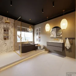 MONDIAZ VICA-DLUX 100cm Badmeubel Onderkast Smoke 2 Lades. Inbouw Wastafel CLOUD Midden Zonder Kraangat, Kleur Glace, En Spiegel Model SPOT -Zalig Baden Verkoopwinkel vica dluxe inbouw cloud glace smoke totaal 0008 13132514377133