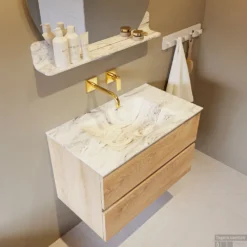 MONDIAZ VICA-DLUX 80cm Badmeubel Onderkast Washed Oak 2 Lades. Inbouw Wastafel CLOUD Midden Zonder Kraangat, Kleur Glace. 9 MONDIAZ VICA-DLUX 80cm Badmeubel Onderkast Washed Oak 2 Lades. Inbouw Wastafel CLOUD Midden Zonder Kraangat, Kleur Glace. -Zalig Baden Verkoopwinkel vica dluxe inbouw cloud glace washed oak side2 0004 13132514376008