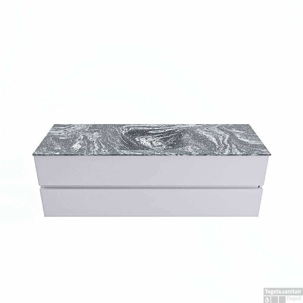 MONDIAZ VICA-DLUX 150cm Badmeubel Onderkast Cale 2 Lades. Inbouw Wastafel CLOUD Midden 1 Kraangat, Kleur Lava, En Spiegel Model SPOT 2 MONDIAZ VICA-DLUX 150cm Badmeubel Onderkast Cale 2 Lades. Inbouw Wastafel CLOUD Midden 1 Kraangat, Kleur Lava, En Spiegel Model SPOT - Afbeelding 2