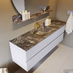 MONDIAZ VICA-DLUX 150cm Badmeubel Onderkast Cale 2 Lades. Inbouw Wastafel CLOUD Midden 1 Kraangat, Kleur Lava, En Spiegel Model SPOT 12 MONDIAZ VICA-DLUX 150cm Badmeubel Onderkast Cale 2 Lades. Inbouw Wastafel CLOUD Midden 1 Kraangat, Kleur Lava, En Spiegel Model SPOT -Zalig Baden Verkoopwinkel vica dluxe inbouw cloud lava cale side2 0040 13132514388974