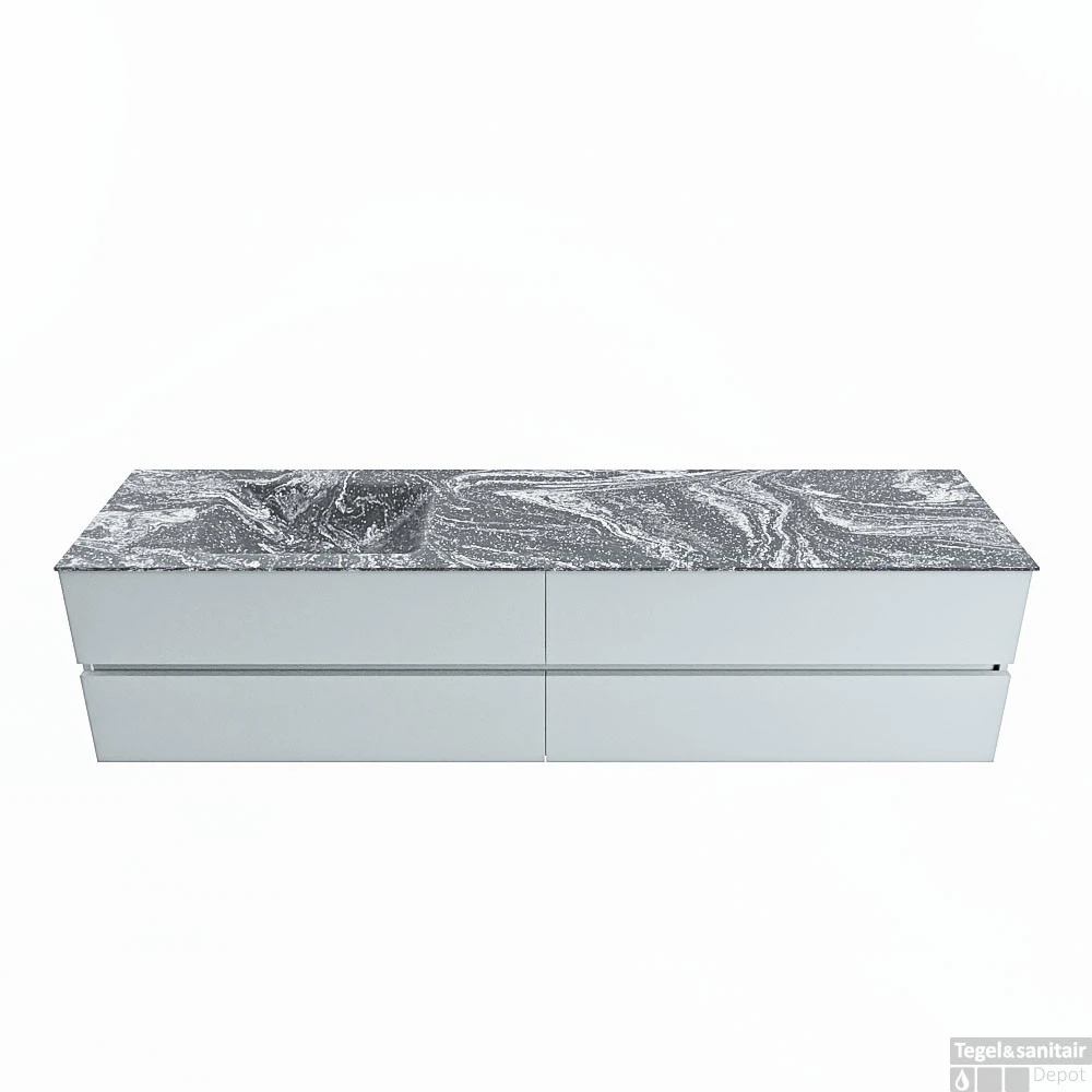 MONDIAZ VICA-DLUX 200cm Badmeubel Onderkast Clay 4 Lades. Inbouw Wastafel CLOUD Links 1 Kraangat, Kleur Lava. 1 MONDIAZ VICA-DLUX 200cm Badmeubel Onderkast Clay 4 Lades. Inbouw Wastafel CLOUD Links 1 Kraangat, Kleur Lava.