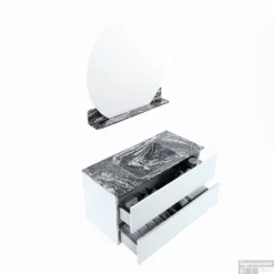 MONDIAZ VICA-DLUX 100cm Badmeubel Onderkast Clay 2 Lades. Inbouw Wastafel CLOUD Midden 1 Kraangat, Kleur Lava, En Spiegel Model SPOT -Zalig Baden Verkoopwinkel vica dluxe inbouw cloud lava clay sp google 3 0011