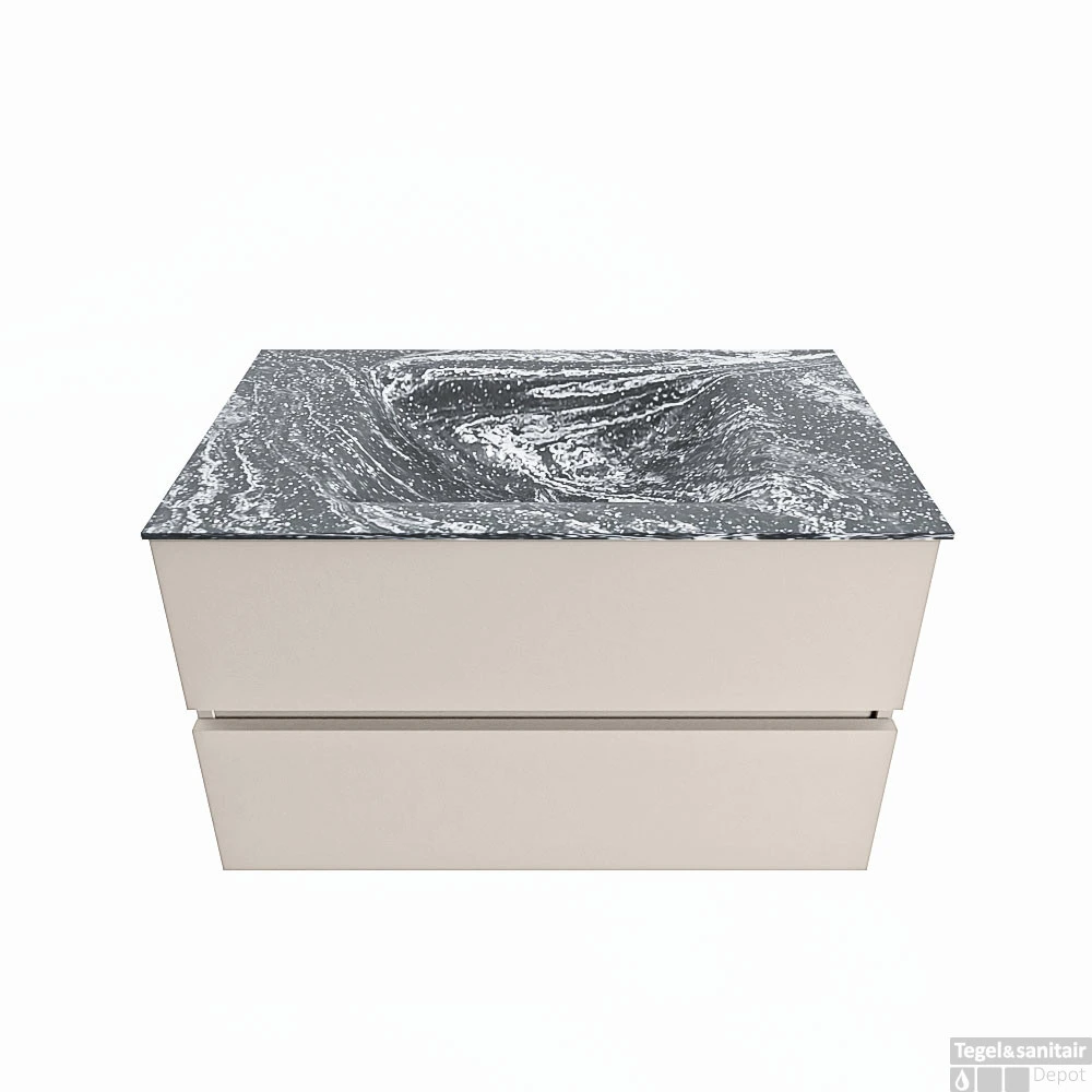 MONDIAZ VICA-DLUX 80cm Badmeubel Onderkast Linen 2 Lades. Inbouw Wastafel CLOUD Midden Zonder Kraangat, Kleur Lava. 1 MONDIAZ VICA-DLUX 80cm Badmeubel Onderkast Linen 2 Lades. Inbouw Wastafel CLOUD Midden Zonder Kraangat, Kleur Lava.