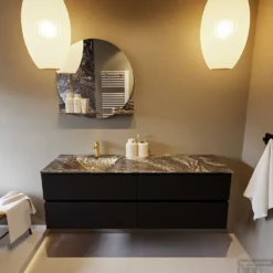 MONDIAZ VICA-DLUX 150cm Badmeubel Onderkast Urban 4 Lades. Inbouw Wastafel CLOUD Links 1 Kraangat, Kleur Lava, En Spiegel Model SPOT 14 MONDIAZ VICA-DLUX 150cm Badmeubel Onderkast Urban 4 Lades. Inbouw Wastafel CLOUD Links 1 Kraangat, Kleur Lava, En Spiegel Model SPOT -Zalig Baden Verkoopwinkel vica dluxe inbouw cloud lava urban front1 0059