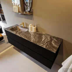 MONDIAZ VICA-DLUX 150cm Badmeubel Onderkast Urban 4 Lades. Inbouw Wastafel CLOUD Links 1 Kraangat, Kleur Lava, En Spiegel Model SPOT 11 MONDIAZ VICA-DLUX 150cm Badmeubel Onderkast Urban 4 Lades. Inbouw Wastafel CLOUD Links 1 Kraangat, Kleur Lava, En Spiegel Model SPOT -Zalig Baden Verkoopwinkel vica dluxe inbouw cloud lava urban side1 0059 13132514388273