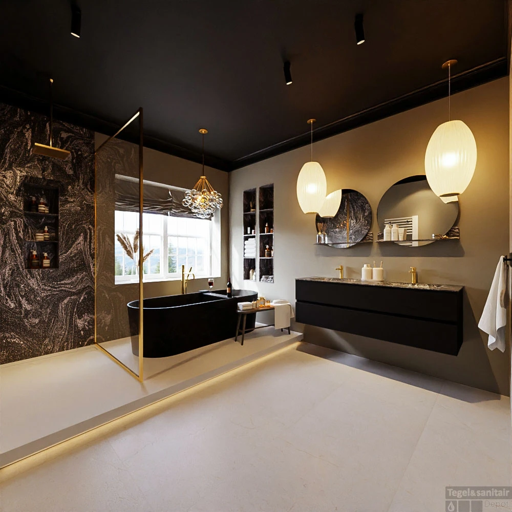 MONDIAZ VICA-DLUX 150cm Badmeubel Onderkast Urban 2 Lades. Inbouw Wastafel CLOUD Dubbel 2 Kraangaten, Kleur Lava, En Spiegel Model SPOT 8 MONDIAZ VICA-DLUX 150cm Badmeubel Onderkast Urban 2 Lades. Inbouw Wastafel CLOUD Dubbel 2 Kraangaten, Kleur Lava, En Spiegel Model SPOT - Afbeelding 8