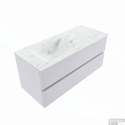 MONDIAZ VICA-DLUX 110cm Badmeubel Onderkast Cale 2 Lades. Inbouw Wastafel CLOUD Links Zonder Kraangat, Kleur Opalo. -Zalig Baden Verkoopwinkel vica dluxe inbouw cloud opalo cale google 2 0015