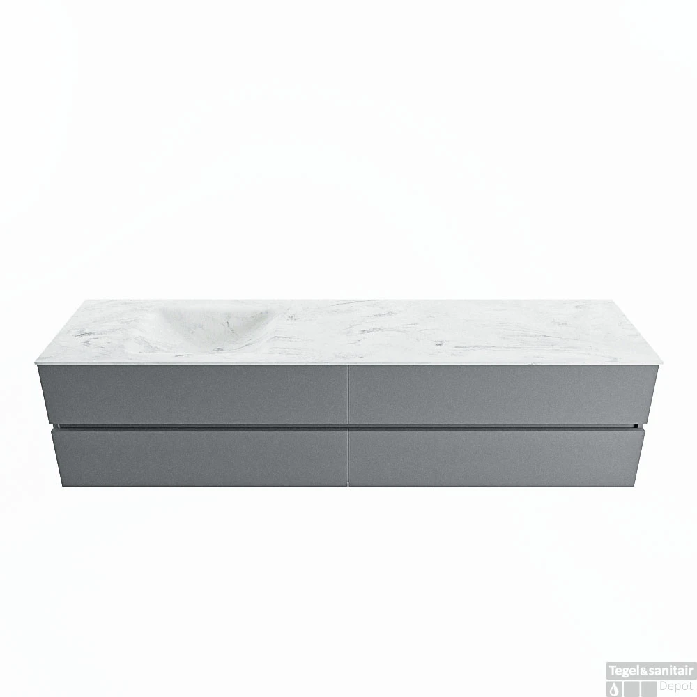 MONDIAZ VICA-DLUX 200cm Badmeubel Onderkast Plata 4 Lades. Inbouw Wastafel CLOUD Links Zonder Kraangat, Kleur Opalo, En Spiegel Model SPOT 2 MONDIAZ VICA-DLUX 200cm Badmeubel Onderkast Plata 4 Lades. Inbouw Wastafel CLOUD Links Zonder Kraangat, Kleur Opalo, En Spiegel Model SPOT - Afbeelding 2