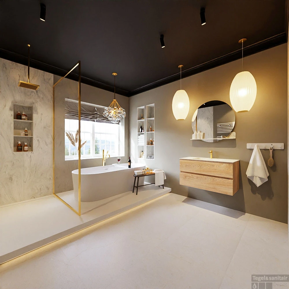 MONDIAZ VICA-DLUX 90cm Badmeubel Onderkast Washed Oak 2 Lades. Inbouw Wastafel CLOUD Midden 1 Kraangat, Kleur Opalo, En Spiegel Model SPOT 8 MONDIAZ VICA-DLUX 90cm Badmeubel Onderkast Washed Oak 2 Lades. Inbouw Wastafel CLOUD Midden 1 Kraangat, Kleur Opalo, En Spiegel Model SPOT - Afbeelding 8