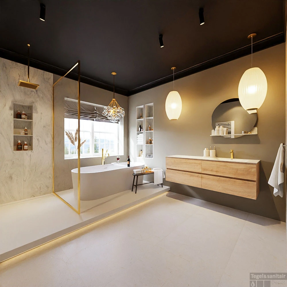 MONDIAZ VICA-DLUX 150cm Badmeubel Onderkast Washed Oak 4 Lades. Inbouw Wastafel CLOUD Rechts 1 Kraangat, Kleur Opalo, En Spiegel Model SPOT 8 MONDIAZ VICA-DLUX 150cm Badmeubel Onderkast Washed Oak 4 Lades. Inbouw Wastafel CLOUD Rechts 1 Kraangat, Kleur Opalo, En Spiegel Model SPOT - Afbeelding 8