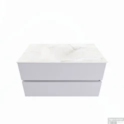 MONDIAZ VICA-DLUX 90cm Badmeubel Onderkast Cale 2 Lades. Inbouw Wastafel CLOUD Midden 1 Kraangat, Kleur Ostra.