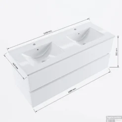 MONDIAZ VICA 120cm Badmeubel Onderkast Jeans 2 Lades. Wastafel DENIA Dubbel 2 Kraangaten, Kleur Glanzend Wit. 13 MONDIAZ VICA 120cm Badmeubel Onderkast Jeans 2 Lades. Wastafel DENIA Dubbel 2 Kraangaten, Kleur Glanzend Wit. -Zalig Baden Verkoopwinkel vicadenia120dubbel2maattekening 12526264433692