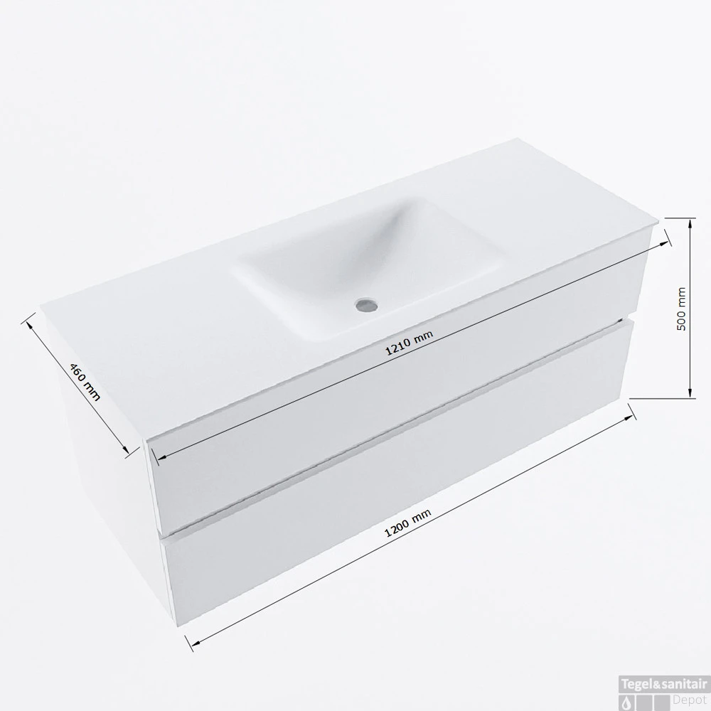 MONDIAZ VICA 120cm Badmeubel Onderkast Jeans 2 Lades. Wastafel CLOUD Midden Zonder Kraangat, Kleur Talc Met Spiegel LED. 8 MONDIAZ VICA 120cm Badmeubel Onderkast Jeans 2 Lades. Wastafel CLOUD Midden Zonder Kraangat, Kleur Talc Met Spiegel LED. - Afbeelding 8