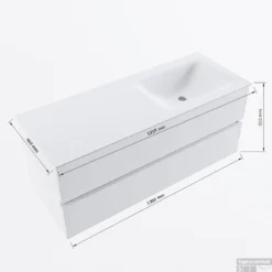 MONDIAZ VICA 120cm Badmeubel Onderkast Urban 2 Lades. Wastafel CLOUD Rechts 1 Kraangat, Kleur Talc Met Spiegel LED. 15 MONDIAZ VICA 120cm Badmeubel Onderkast Urban 2 Lades. Wastafel CLOUD Rechts 1 Kraangat, Kleur Talc Met Spiegel LED. -Zalig Baden Verkoopwinkel vicadluxe120cmrightmaattekening 8151264475017 2