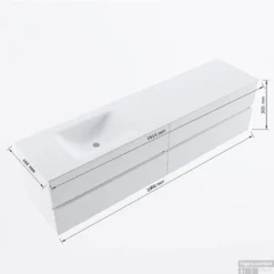 MONDIAZ VICA 190cm Badmeubel Onderkast Rosee 4 Lades. Wastafel CLOUD Links Zonder Kraangat, Kleur Talc. 13 MONDIAZ VICA 190cm Badmeubel Onderkast Rosee 4 Lades. Wastafel CLOUD Links Zonder Kraangat, Kleur Talc. -Zalig Baden Verkoopwinkel vicadluxe190cm4leftmaattekening 11276264472031