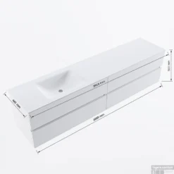 MONDIAZ VICA-DLUX 200cm Badmeubel Onderkast Plata 4 Lades. Inbouw Wastafel CLOUD Links Zonder Kraangat, Kleur Opalo, En Spiegel Model SPOT 17 MONDIAZ VICA-DLUX 200cm Badmeubel Onderkast Plata 4 Lades. Inbouw Wastafel CLOUD Links Zonder Kraangat, Kleur Opalo, En Spiegel Model SPOT -Zalig Baden Verkoopwinkel vicadluxe200cm4leftmaattekening 8151264475584 1