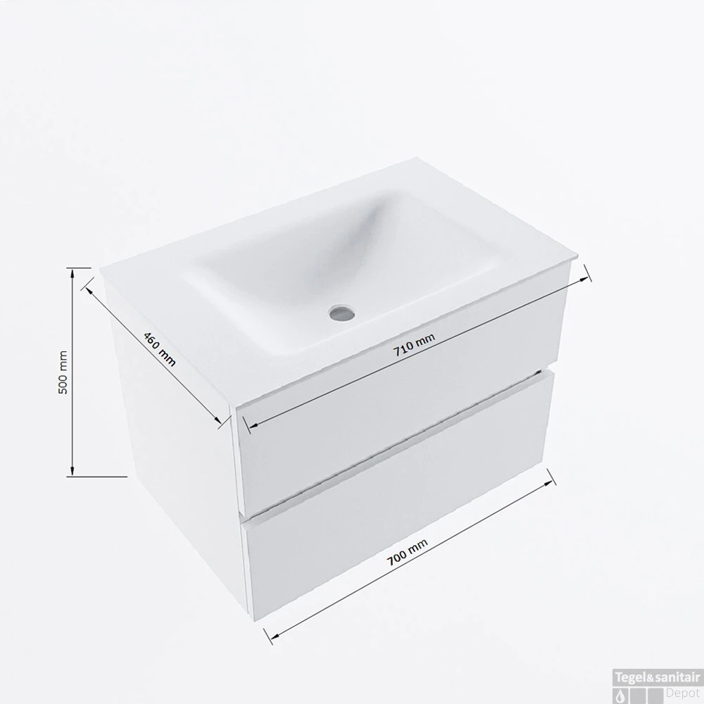 MONDIAZ VICA-DLUX 70cm Badmeubel Onderkast Plata 2 Lades. Inbouw Wastafel CLOUD Midden Zonder Kraangat, Kleur Lava, En Spiegel Model SPOT 8 MONDIAZ VICA-DLUX 70cm Badmeubel Onderkast Plata 2 Lades. Inbouw Wastafel CLOUD Midden Zonder Kraangat, Kleur Lava, En Spiegel Model SPOT - Afbeelding 8