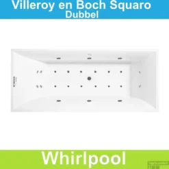 Ligbad Villeroy & Boch Squaro 170x75 Cm Balboa Whirlpool Systeem Dubbel
