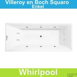Ligbad Villeroy & Boch Squaro 170x75 Cm Balboa Whirlpool Systeem Enkel
