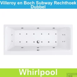 Ligbad Villeroy & Boch Subway 160x70 Cm Balboa Whirlpool Systeem Dubbel