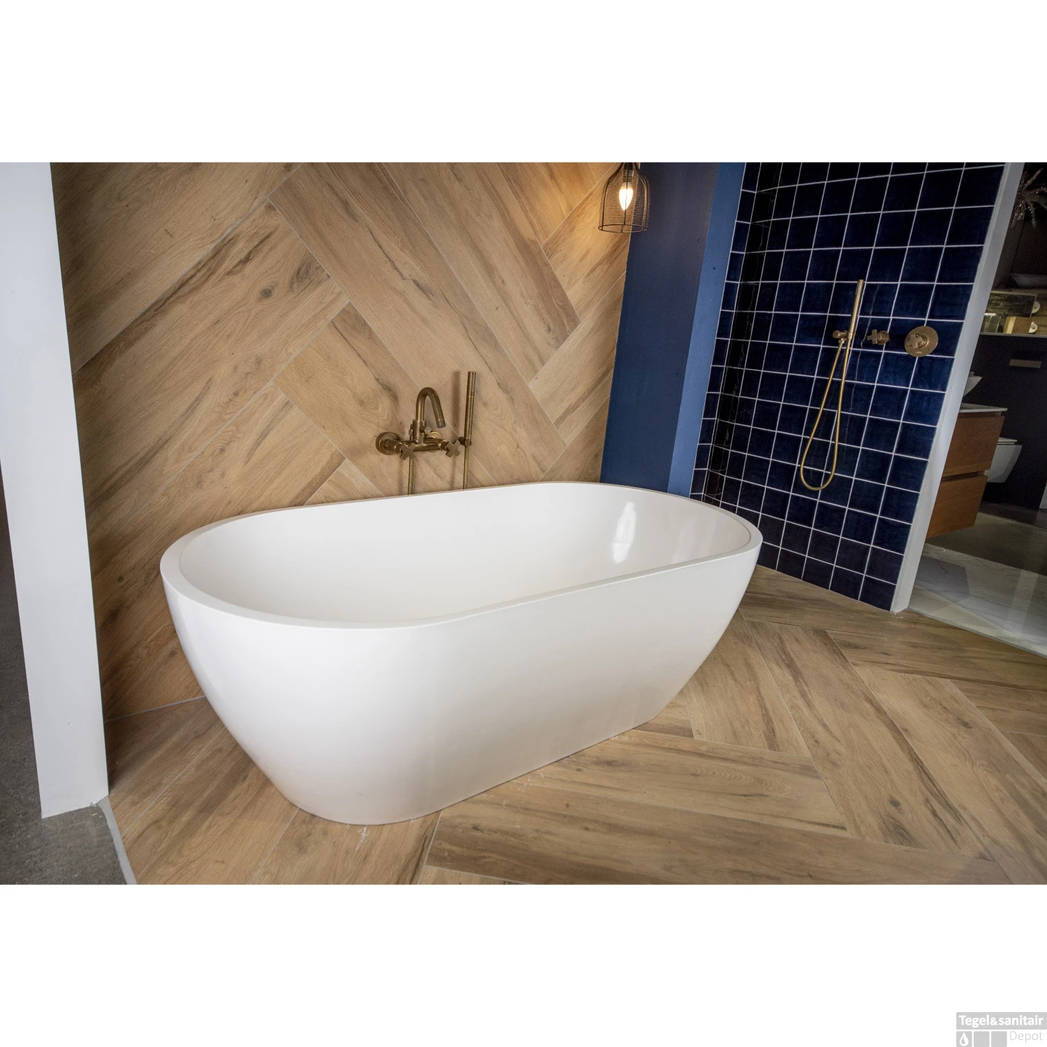 Vrijstaand Bad Luca Sanitair Vasca 160x80x54cm Mineral Stone Glans Wit 3 Vrijstaand Bad Luca Sanitair Vasca 160x80x54cm Mineral Stone Glans Wit - Afbeelding 3