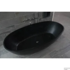 Vrijstaand Bad Luca Sanitair Vasca 180x80x60cm Solid Surface Antraciet -Zalig Baden Verkoopwinkel vrijstaand bad luca sanitair vasca 180x80x60cm solid surface antraciet sfeer