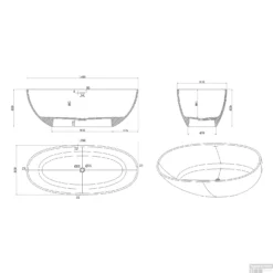 Vrijstaand Bad Luca Sanitair Vasca 180x80x60cm Solid Surface Antraciet -Zalig Baden Verkoopwinkel vrijstaand bad luca sanitair vasca 180x80x60cm solid surface antraciet luva1800a tech