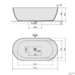 Vrijstaand Bad Sapho Reduta Gegoten Marmer 171x81x46 Cm Wit / Zwart -Zalig Baden Verkoopwinkel vrijstaand bad sapho reduta gegoten marmer 171x81x46 cm wit zwart sph72973 tech