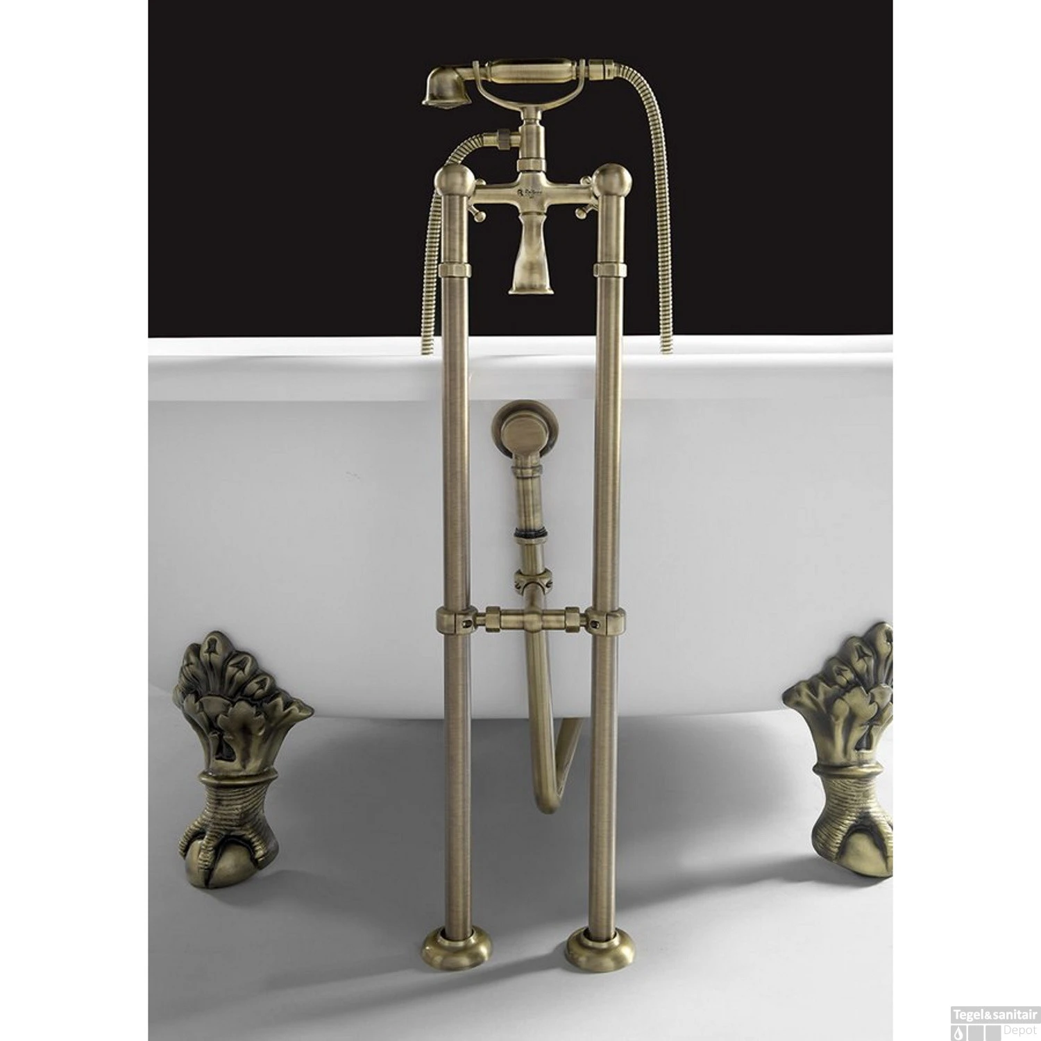 Vrijstaand Bad Sapho Regata 175x85x61 Cm Wit Met Leeuwenpoten Brons 4 Vrijstaand Bad Sapho Regata 175x85x61 Cm Wit Met Leeuwenpoten Brons - Afbeelding 4