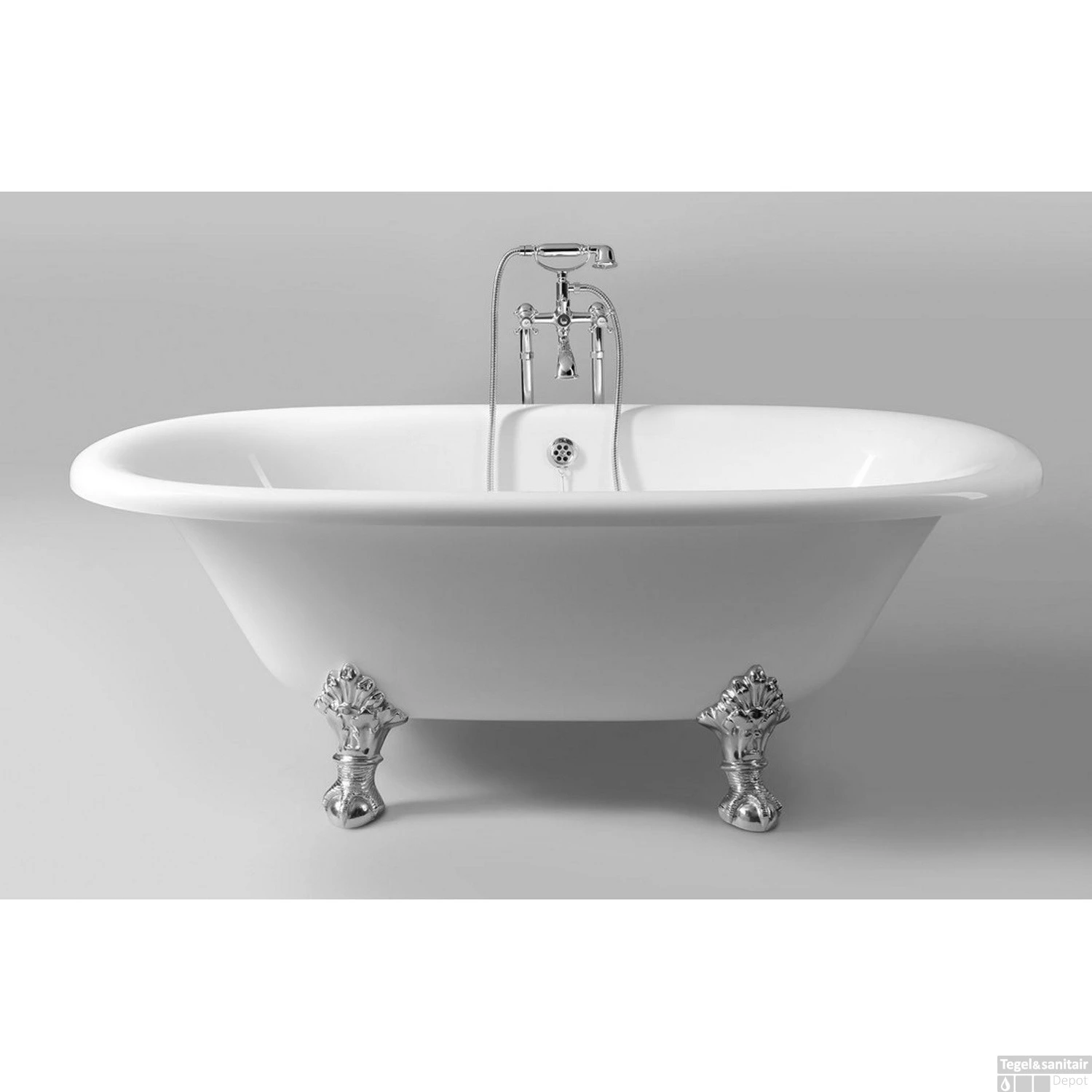 Vrijstaand Bad Sapho Regata 175x85x61 Cm Wit Met Leeuwenpoten Chroom 1 Vrijstaand Bad Sapho Regata 175x85x61 Cm Wit Met Leeuwenpoten Chroom