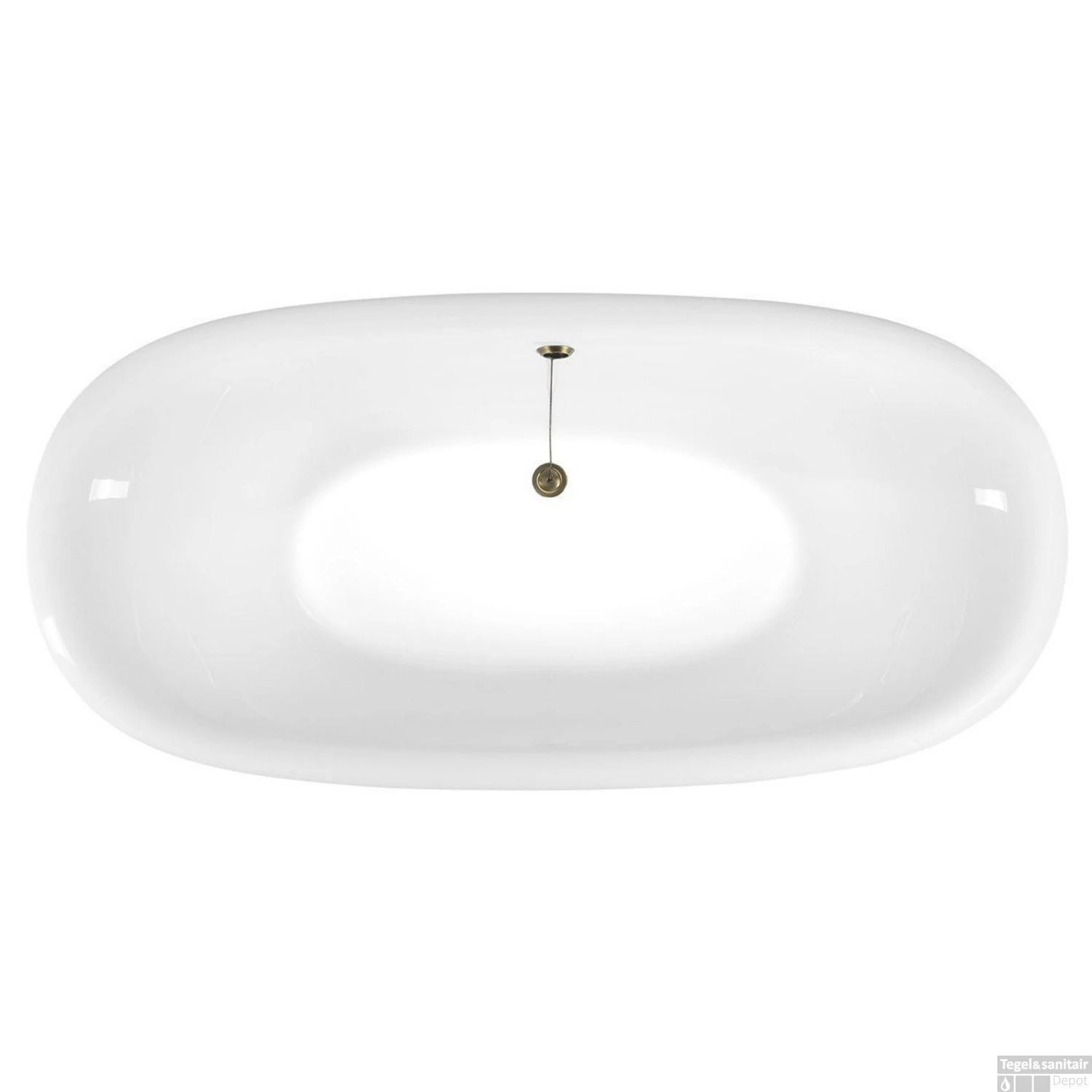 Vrijstaand Bad Sapho Regata 175x85x61 Cm Wit / Zwart Met Leeuwenpoten Brons - Afbeelding 3