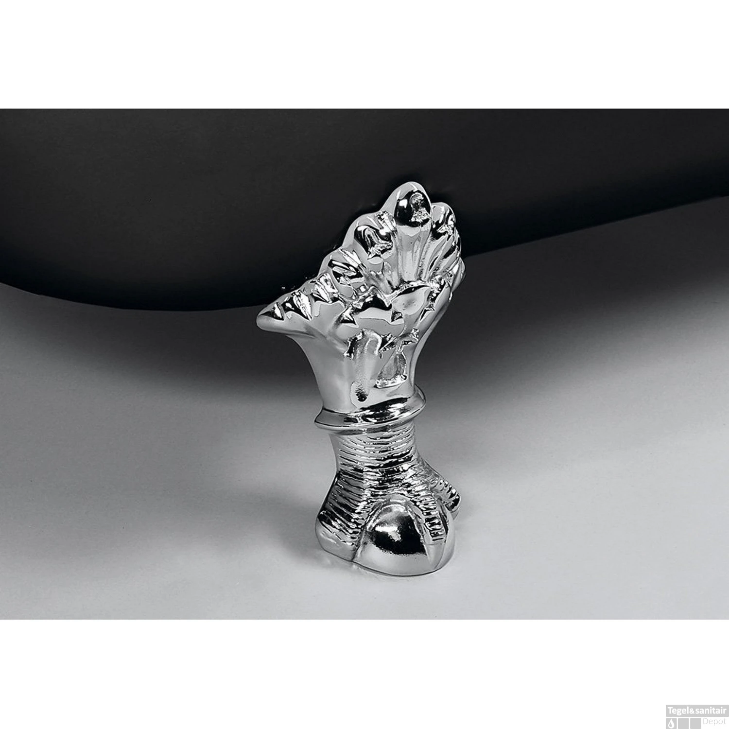 Vrijstaand Bad Sapho Regata 175x85x61 Cm Wit / Zwart Met Leeuwenpoten Chroom - Afbeelding 4