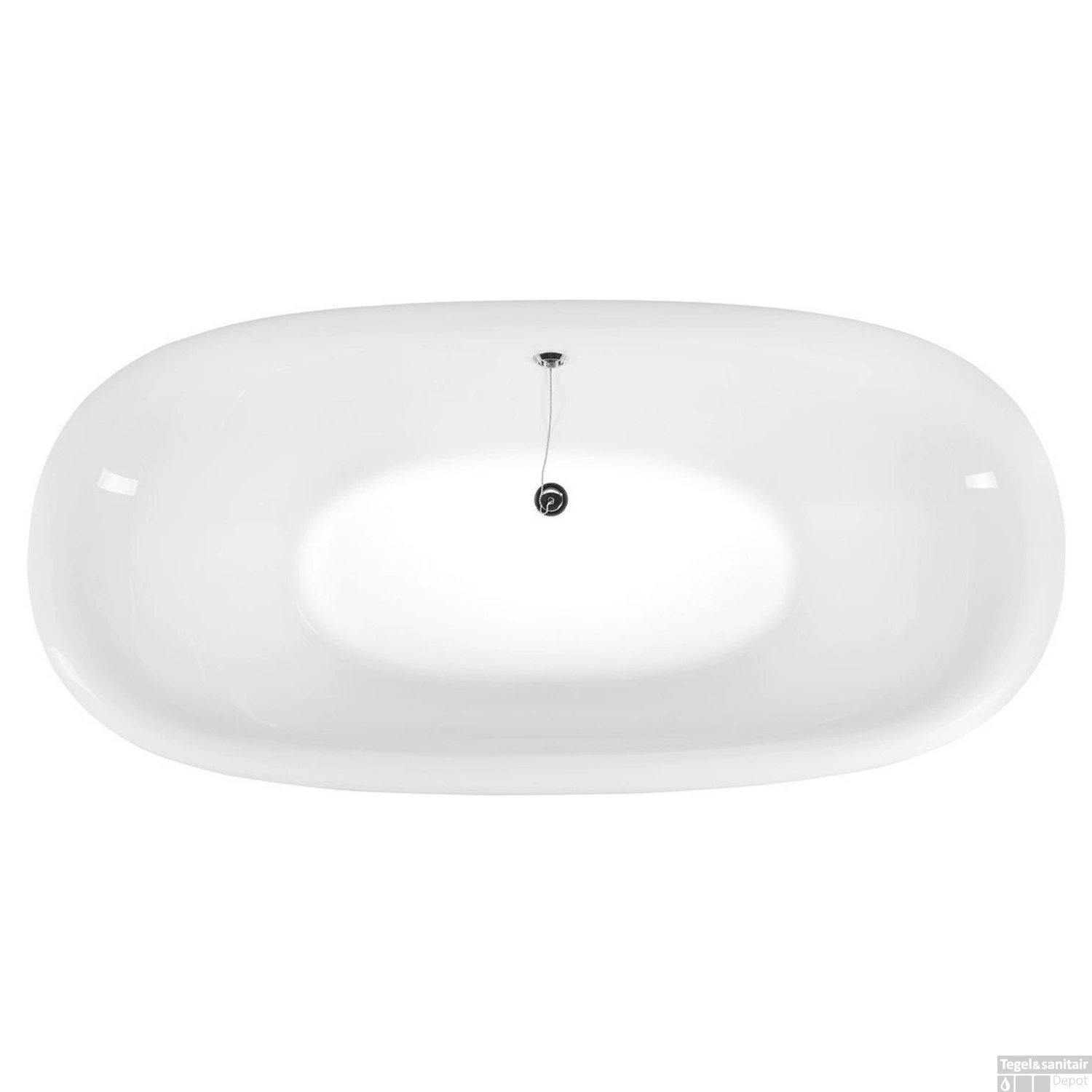 Vrijstaand Bad Sapho Regata 175x85x61 Cm Wit / Zwart Met Leeuwenpoten Chroom - Afbeelding 3