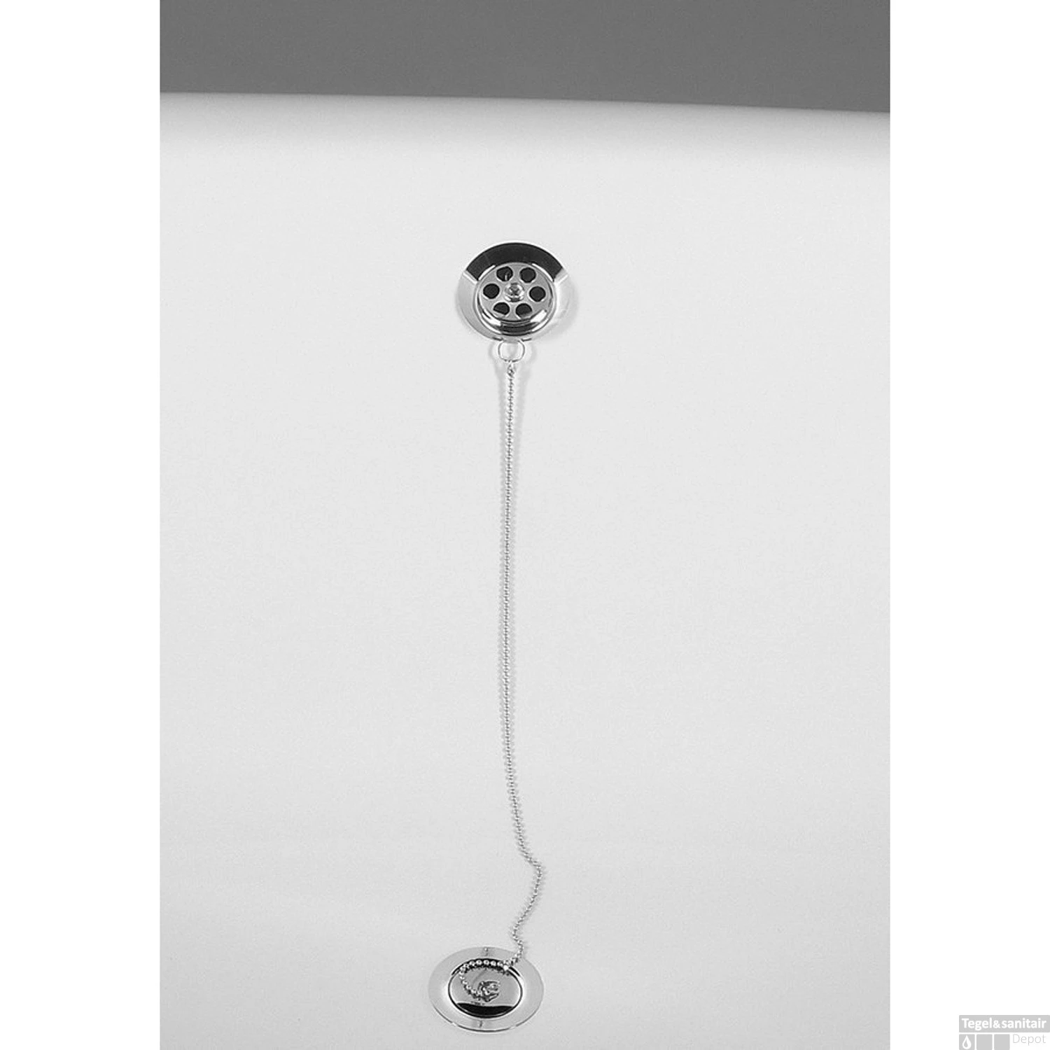 Vrijstaand Bad Sapho Regata 175x85x61 Cm Wit / Zwart Met Leeuwenpoten Chroom - Afbeelding 5