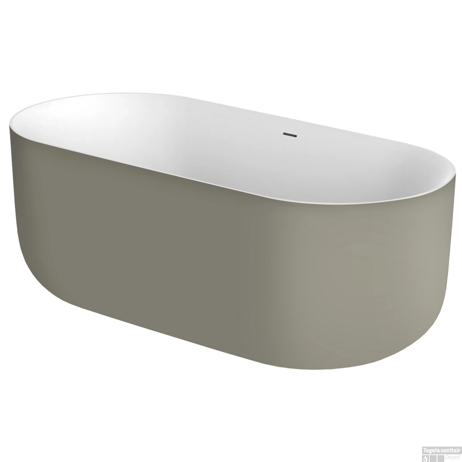 Vrijstaand Bad Xenz Mauro 180x84x64 Cm Solid Surface Grijs