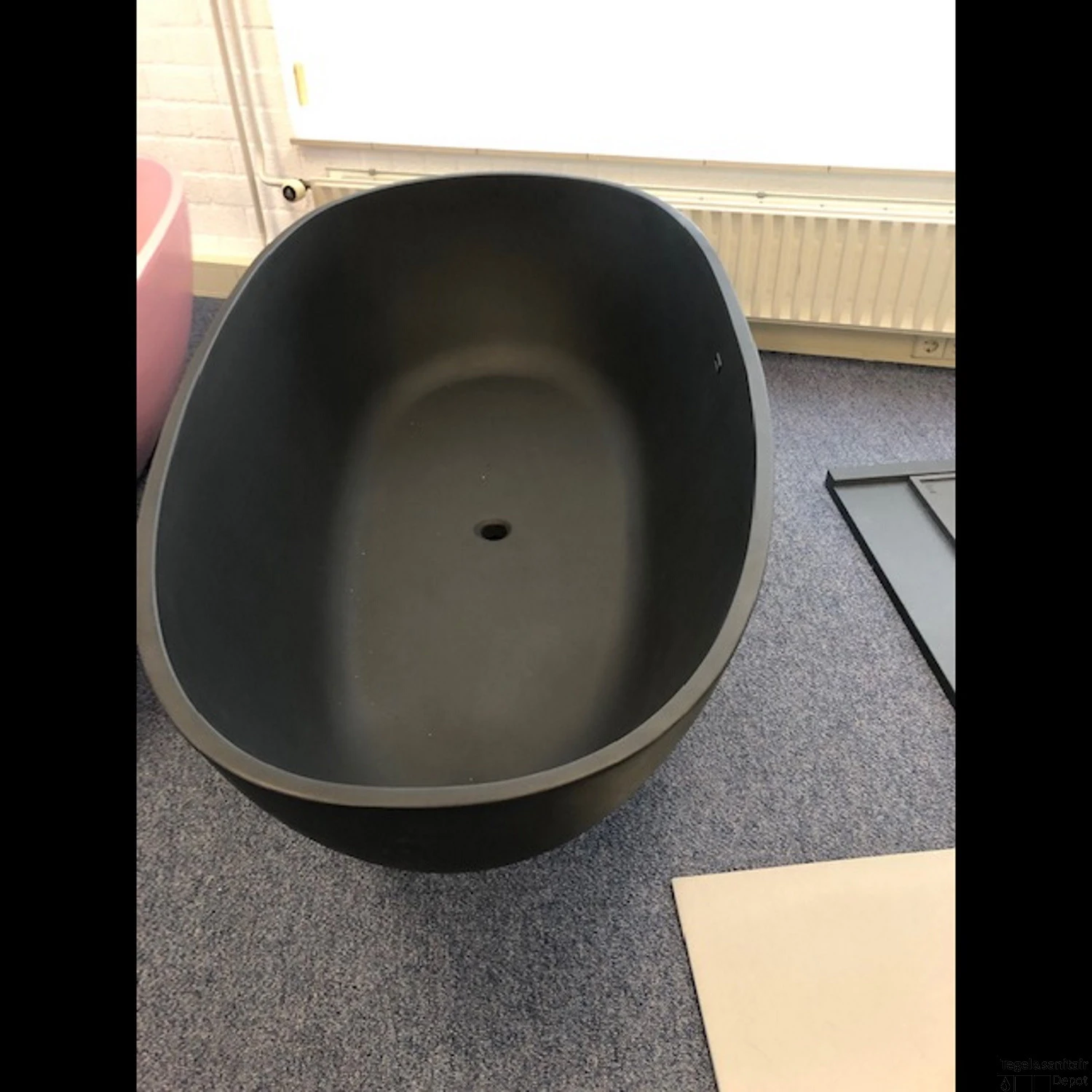 Vrijstaand Ligbad BWS Lusa 170x86x54 Cm Cast Marble Mat Zwart 3 Vrijstaand Ligbad BWS Lusa 170x86x54 Cm Cast Marble Mat Zwart - Afbeelding 3