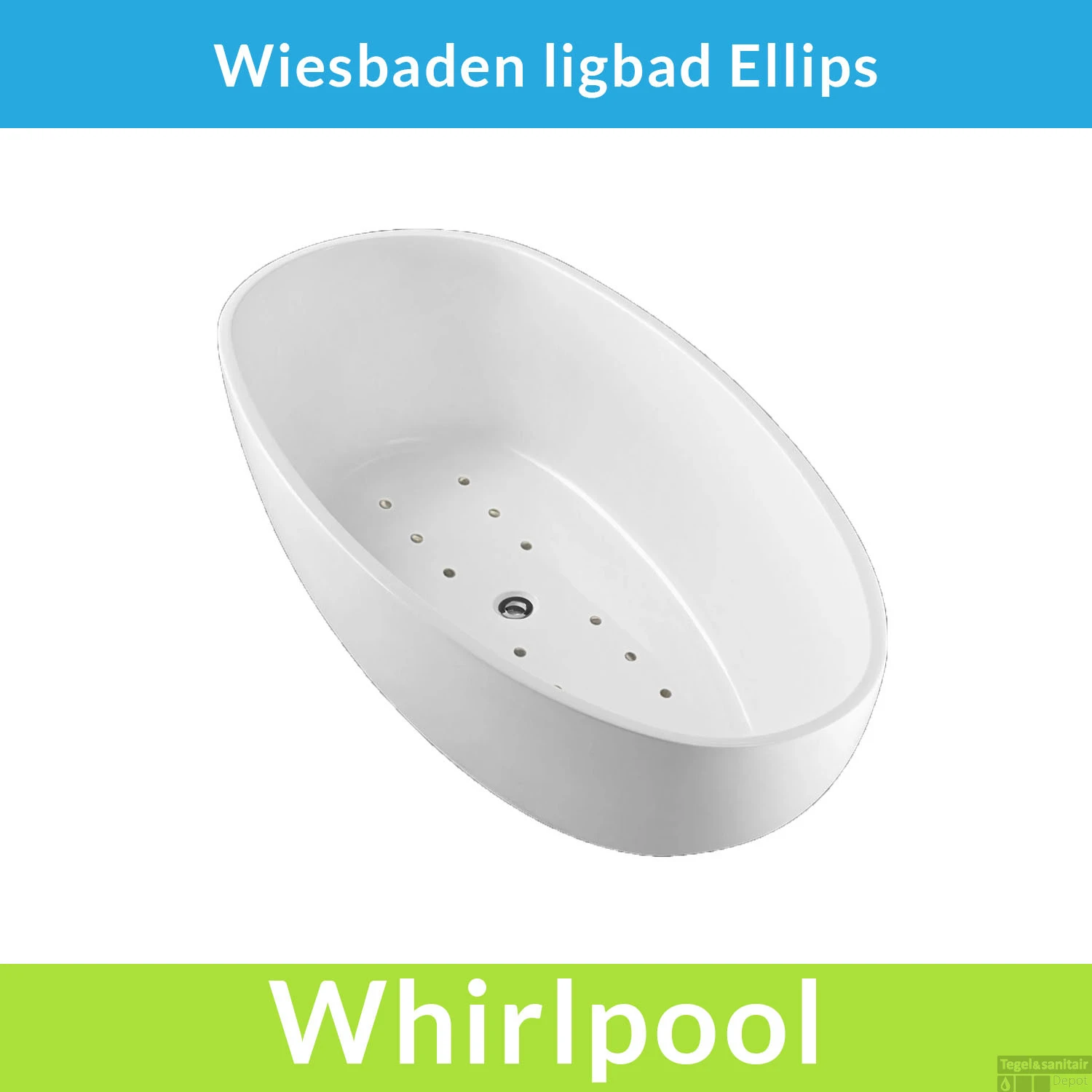 Vrijstaande Whirlpool Wiesbaden Ellips 180x90x58 Cm Luchtsysteem Met RVS Jets Wit 1 Vrijstaande Whirlpool Wiesbaden Ellips 180x90x58 Cm Luchtsysteem Met RVS Jets Wit