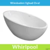Vrijstaande Whirlpool Wiesbaden Oval 170x78x60 Cm Luchtsysteem Met Gunmetal Jets Mat Wit