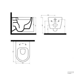 Wandcloset Idevit Alfa Met Bidet Randloos Wit Keramiek 36x52x30cm (Excl. Zitting) -Zalig Baden Verkoopwinkel wancloset idevit alfa met inbouwkraan rimfree fen3204 2617 tech
