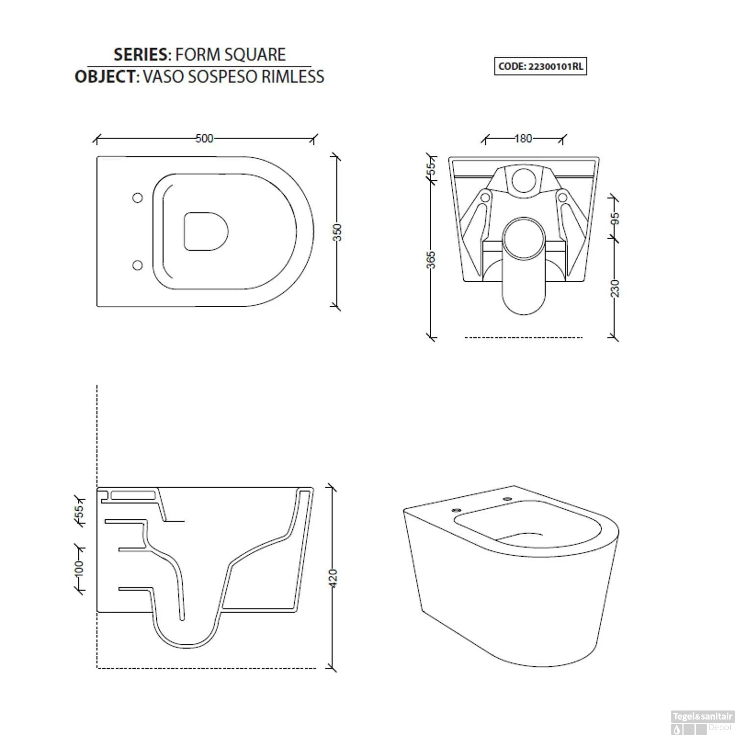 Wandcloset Salenzi Civita 50x35x36.5cm Keramiek Rimless Mat Legergroen (incl. Zitting) 4 Wandcloset Salenzi Civita 50x35x36.5cm Keramiek Rimless Mat Legergroen (incl. Zitting) - Afbeelding 4