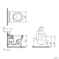 Wandcloset Creavit Bocchi Taormina Arch Verborgen Bevestiging Mat Zwart (Exclusief Zitting) -Zalig Baden Verkoopwinkel wandcloset creavit bocchi taormina arch verborgen bevestiging mat zwart exclusief zitting tech