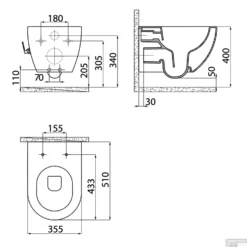 Wandcloset Boss & Wessing Freedom Randloos Met Bidetkraan Koudwater Wit (Excl. Zitting) -Zalig Baden Verkoopwinkel wandcloset creavit free met bidet randloos gei ntegreerd kd kraan wit keramiek excl. zitting tech